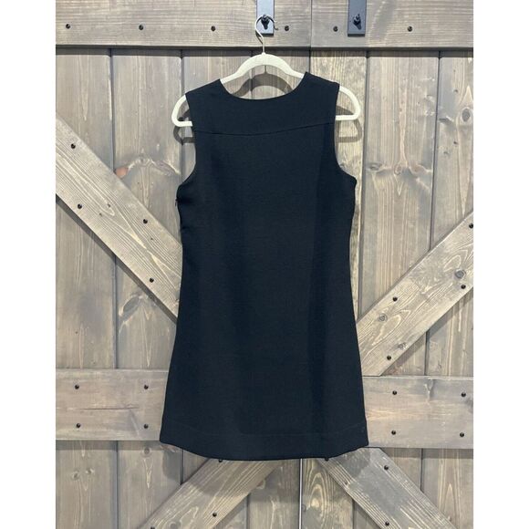English Factory Lace Up Front Dress Black Sleeveless Dress Shift Classic Size M - Picture 12 of 14